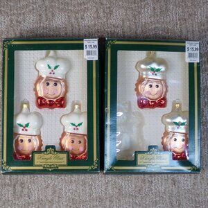 5 VTG Gingerbread Christmas Tree Ornaments Kurt Adler Kringle Blown Glass Chef